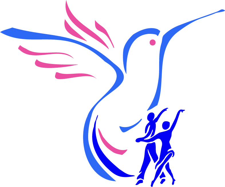 Logo della scuola, rappresentate un colibrì e due ballerini - scuola danza brugherio, scuola danza milano est, scuola danza monza brianza, corsi danza bambini brugherio, danza sportiva milano, ballo coppia brianza, colibrì dance, colibri dance